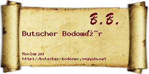 Butscher Bodomér névjegykártya